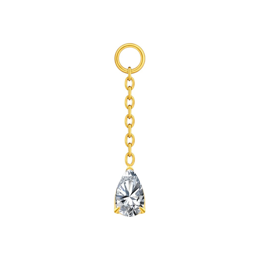 Implant Grade ASTM F136 Titanium Chain 1 Teardrop Stone