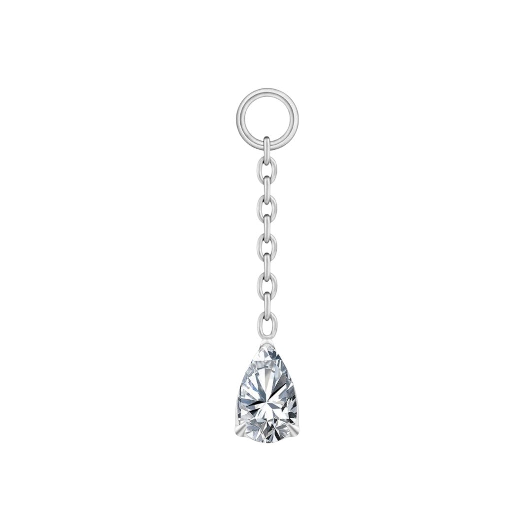 Implant Grade ASTM F136 Titanium Chain 1 Teardrop Stone