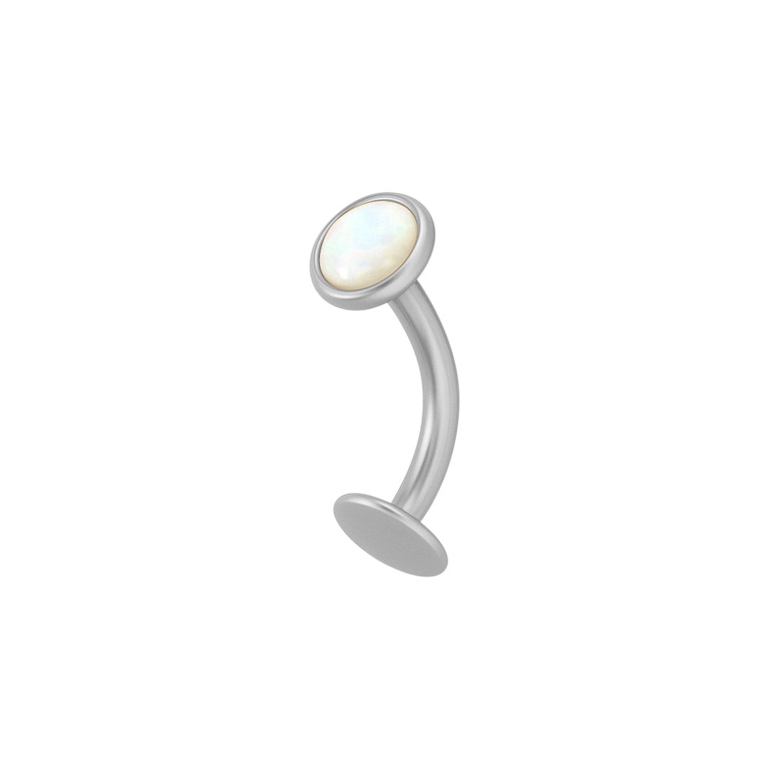 Implant Grade ASTM F136 Titanium Opal Floating Convex Belly Button Threadless