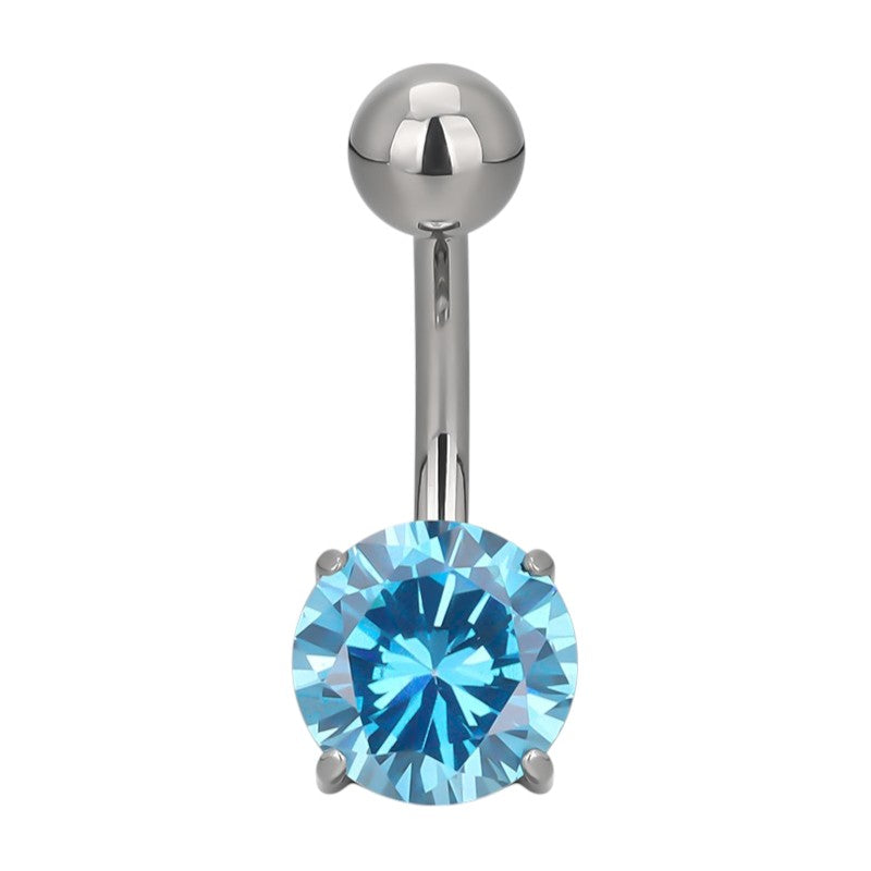 Implant Grade ASTM F136 Titanium Big Stone Belly Button Internaly Treaded