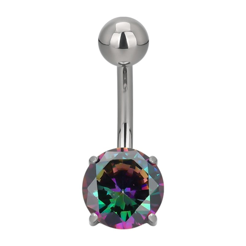 Implant Grade ASTM F136 Titanium Big Stone Belly Button Internaly Treaded