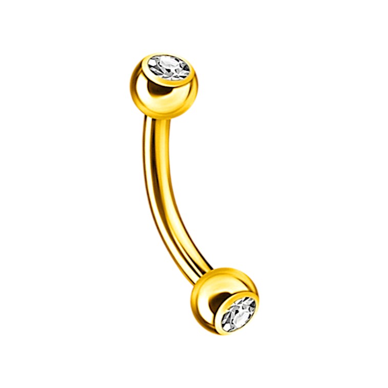Implant Grade ASTM F136 Titanium Micro banana With 3MM CZ Balls Internaly Treaded