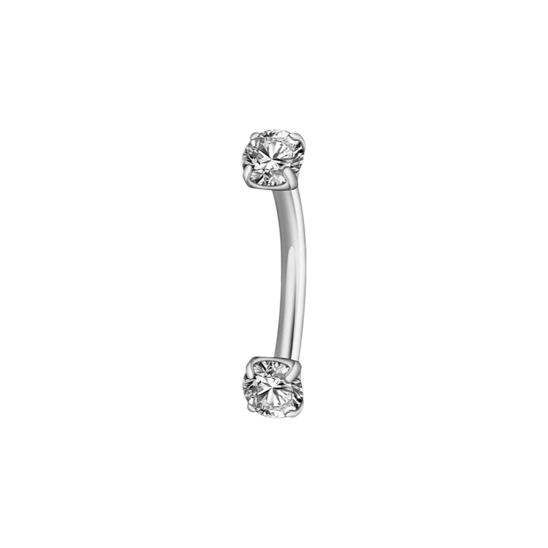 Implant Grade ASTM F136 Titanium Micro banana With 2 CZ Internaly Treaded