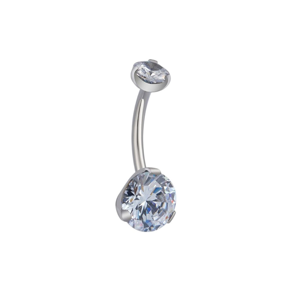 Implant Grade ASTM F136 Titanium Big Stone Internaly Threaded Belly Ring