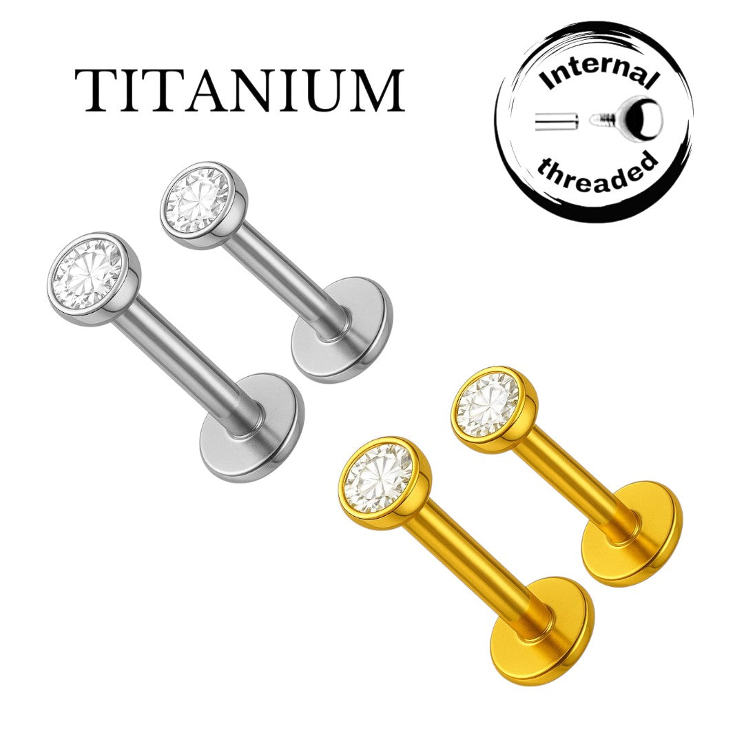 Implant Grade ASTM F136 Titanium Simple Stone Internaly Threaded Labret