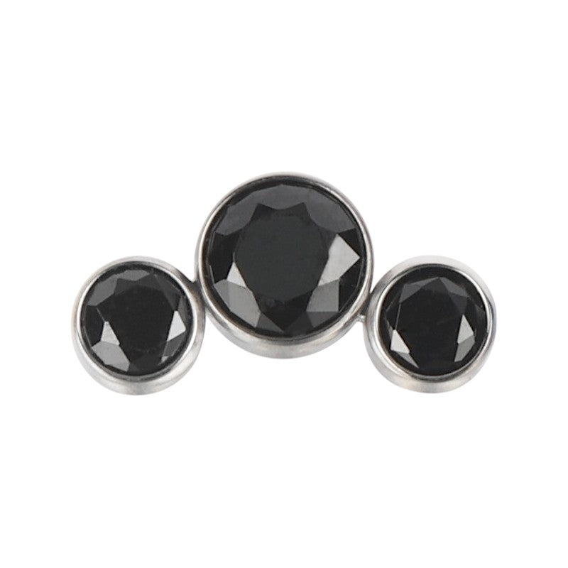 Implant Grade ASTM F136 Titanium Bezet Set 3 CZ Stone Cluster Internaly Threaded Labret