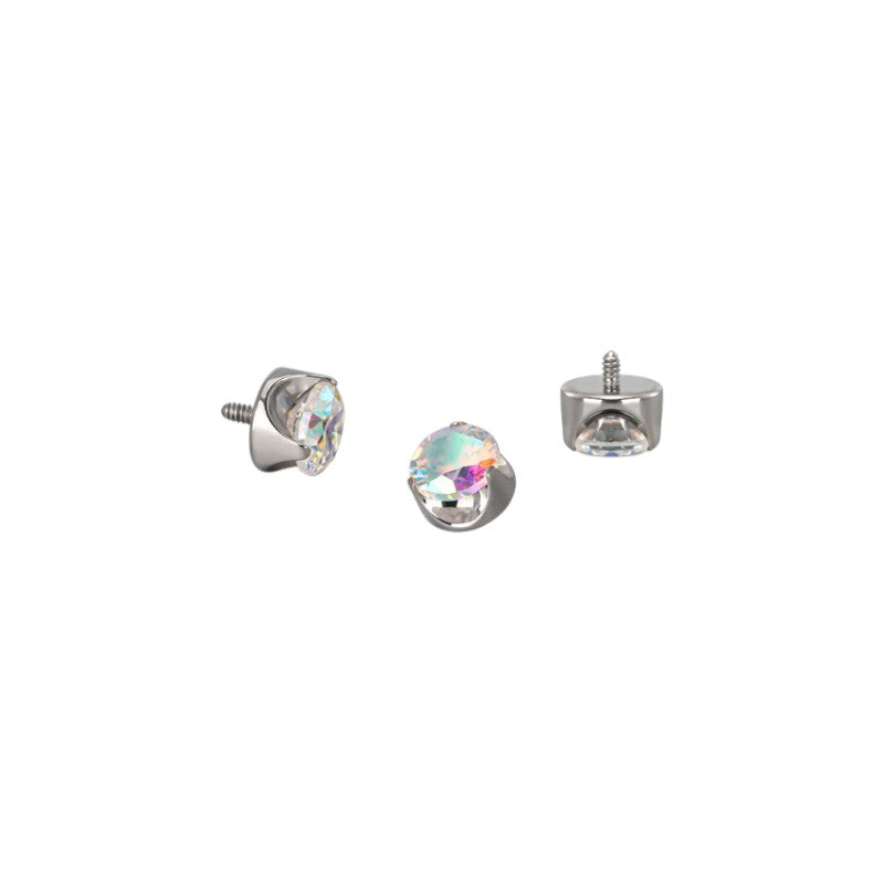 Implant Grade ASTM F136 Titanium Prong Set Zircon Internaly Threaded Labret