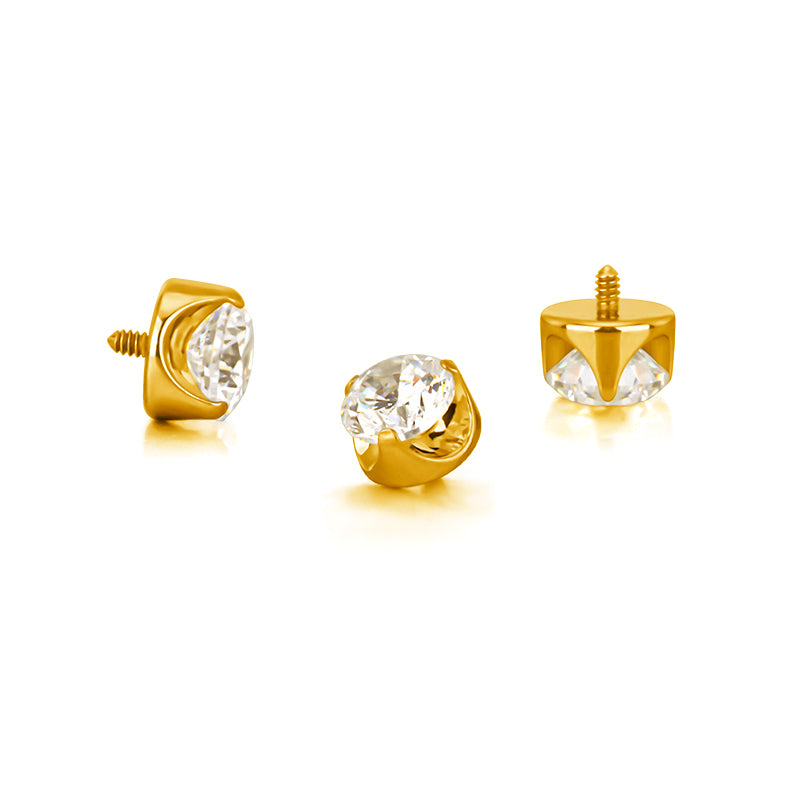 Implant Grade ASTM F136 Titanium Prong Set Zircon Internaly Threaded Labret
