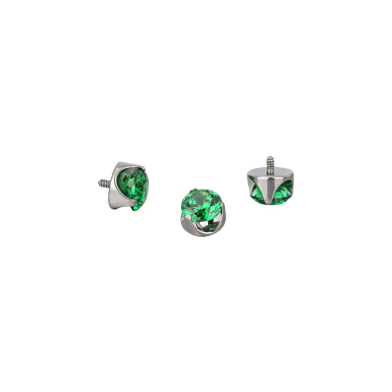 Implant Grade ASTM F136 Titanium Prong Set Zircon Internaly Threaded Labret