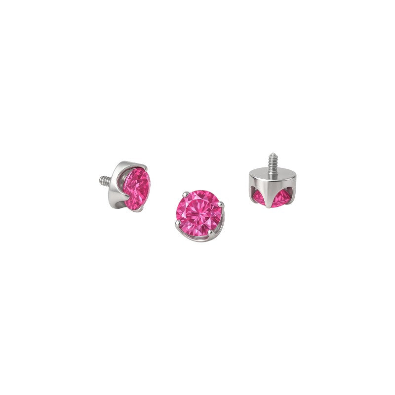 Implant Grade ASTM F136 Titanium Prong Set Zircon Internaly Threaded Labret