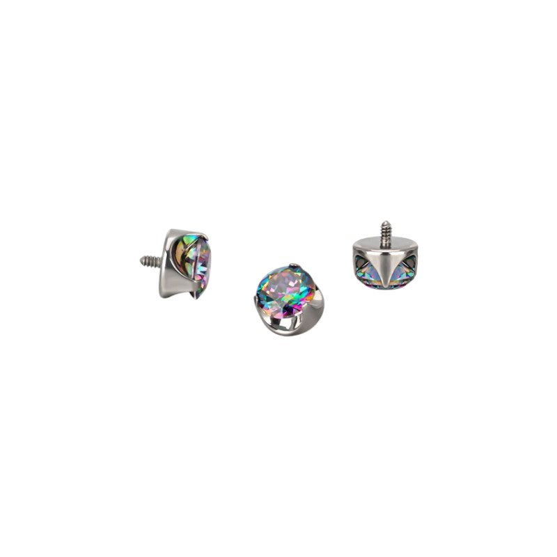 Implant Grade ASTM F136 Titanium Prong Set Zircon Internaly Threaded Labret