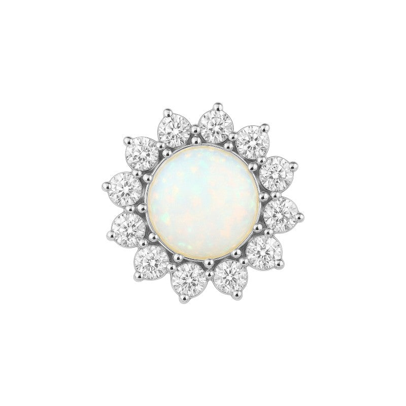 Implant Grade ASTM F136 Titanium Bezel CZ Flower Internaly Threaded Labret