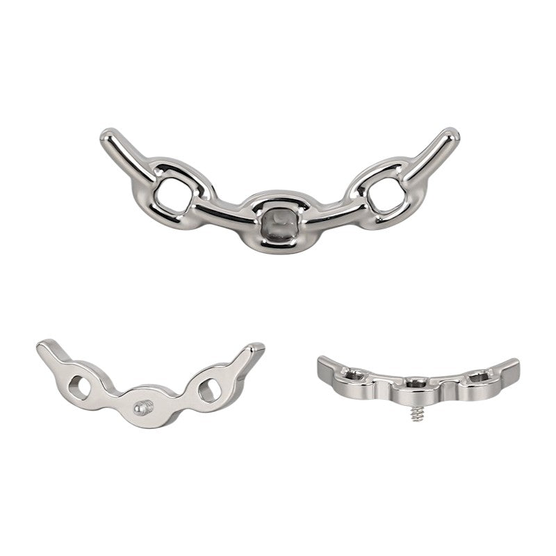 Implant Grade ASTM F136 Titanium Chain Internaly Threaded Labret
