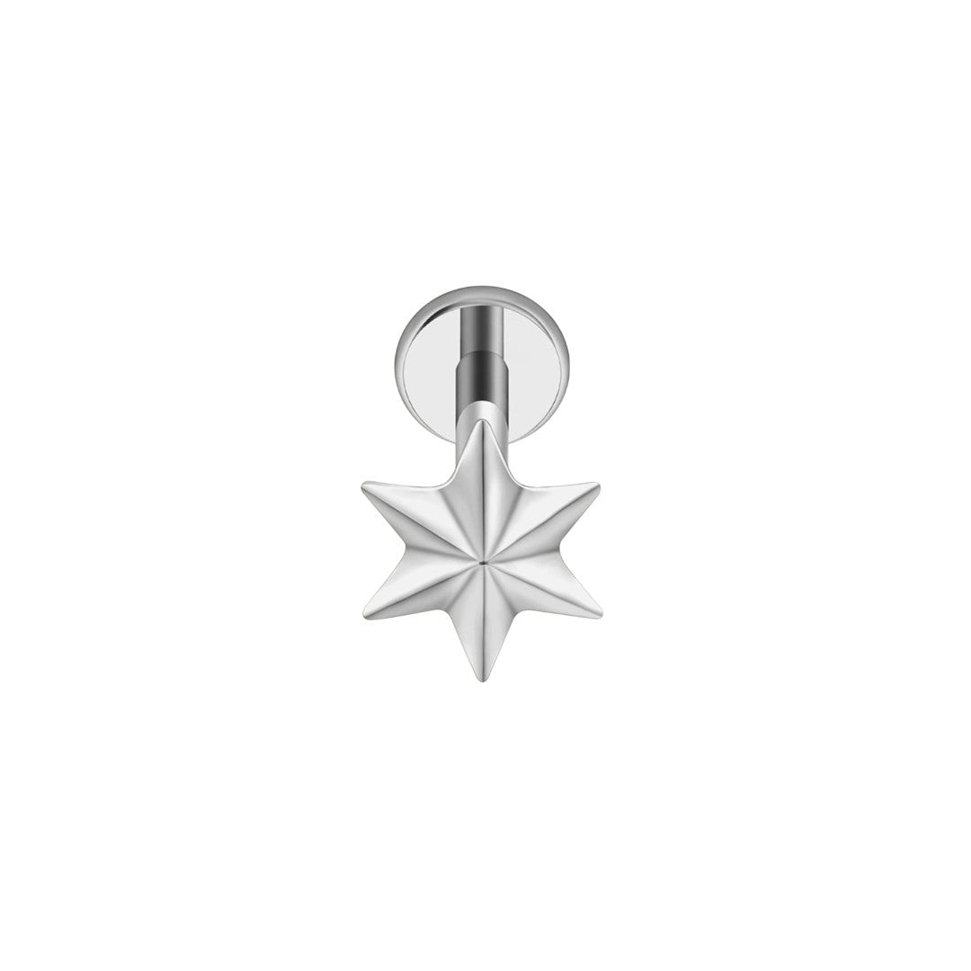 Implant Grade ASTM F136 Titanium Internaly Threaded Star Labret