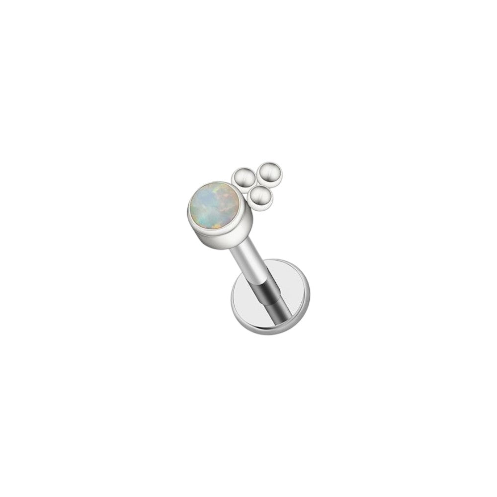 Implant Grade ASTM F136 Titanium Three Balls Opal Internaly Threaded Labret