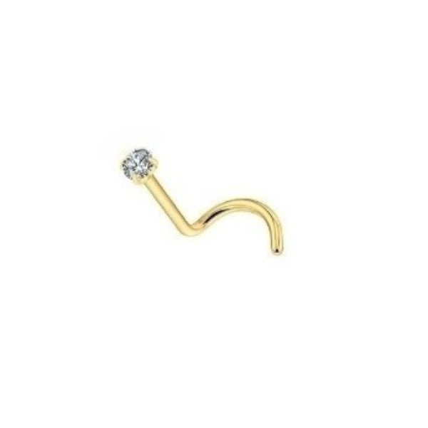 Implant Grade ASTM F136 Titanium Stone Prong Nose Screw Ring