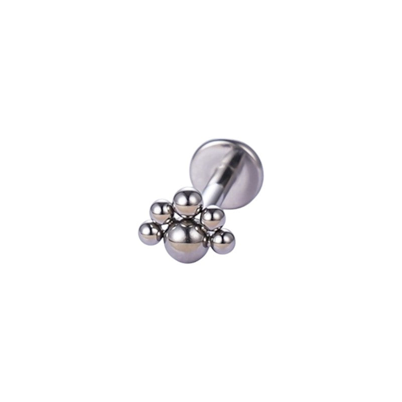 Implant Grade ASTM F136 Titanium 5 Bead Cluster Internaly Threaded Labret