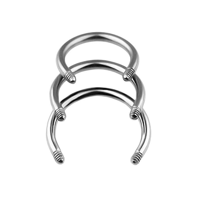 Implant Grade ASTM F136 Titanium Circular Barbell Without Ball Internaly Threaded