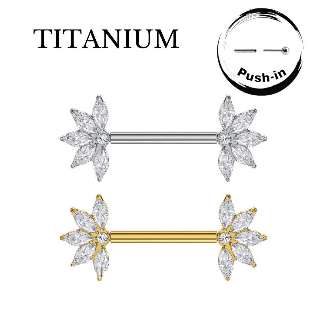 Implant Grade ASTM F136 Titanium Fan Stones Push In