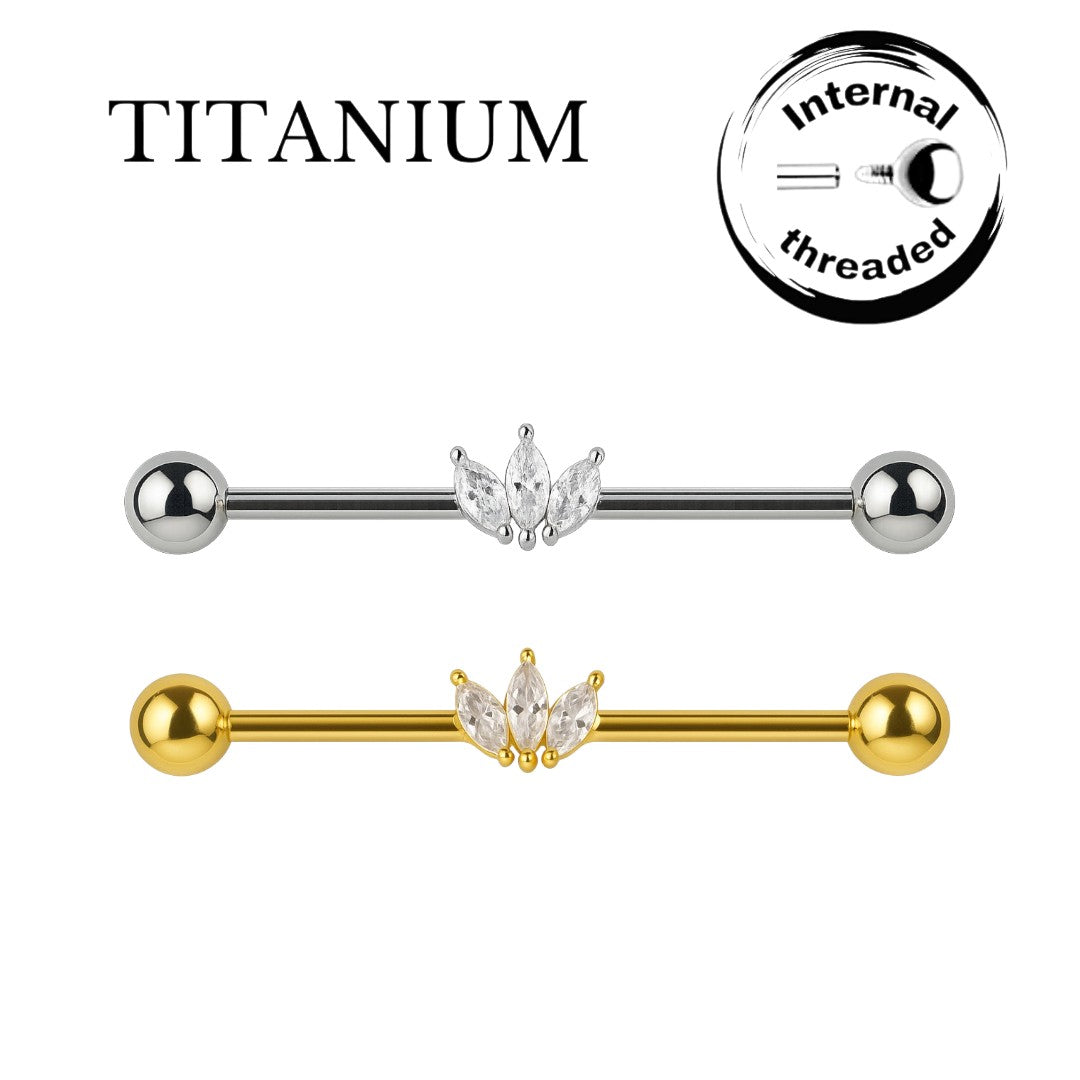 Implant Grade ASTM F136 Titanium 3 CZ Marquise Industrial