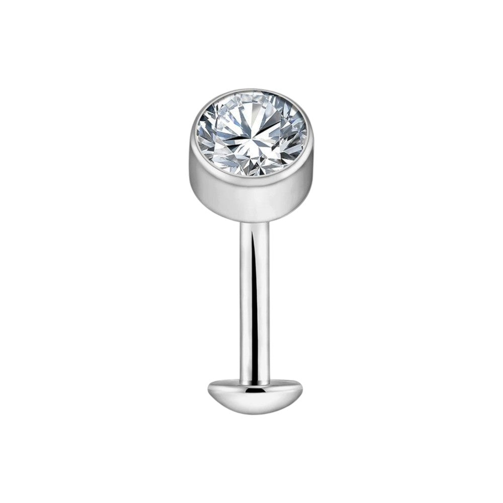 Implant Grade ASTM F136 Titanium Top Stone Internaly Threaded Belly Ring