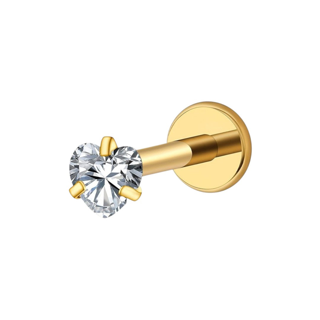 Implant Grade ASTM F136 Titanium Heart Stone Top Internaly Threaded Labret