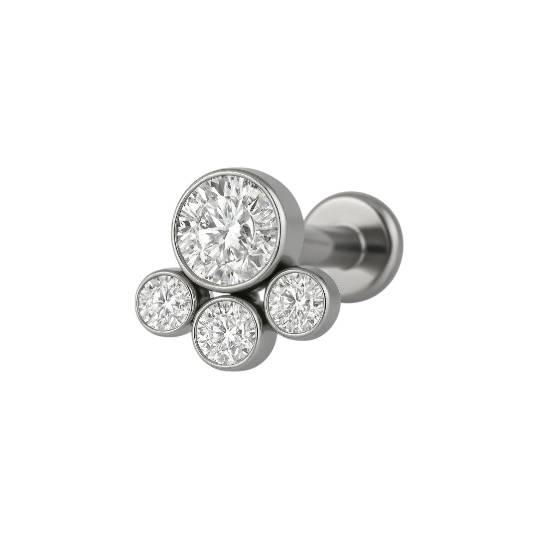 Implant Grade ASTM F136 Titanium CZ Claw Internaly Threaded Labret