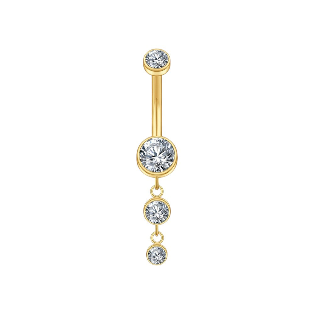 Implant Grade ASTM F136 Titanium Pendant Round Internaly Threaded Belly Ring