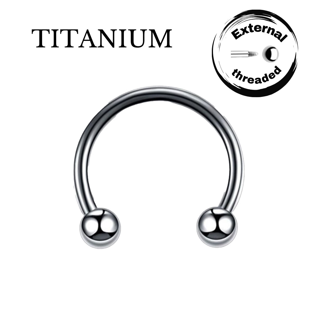 Implant Grade ASTM F136 Titanium Circular Barbell With 3MM Ball Externaly Threaded
