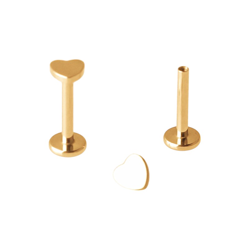 Implant Grade ASTM F136 Titanium Heart Internaly Threaded Labret