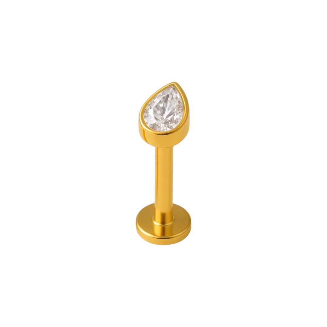 Implant Grade ASTM F136 Titanium Stone Drop Internaly Threaded Labret