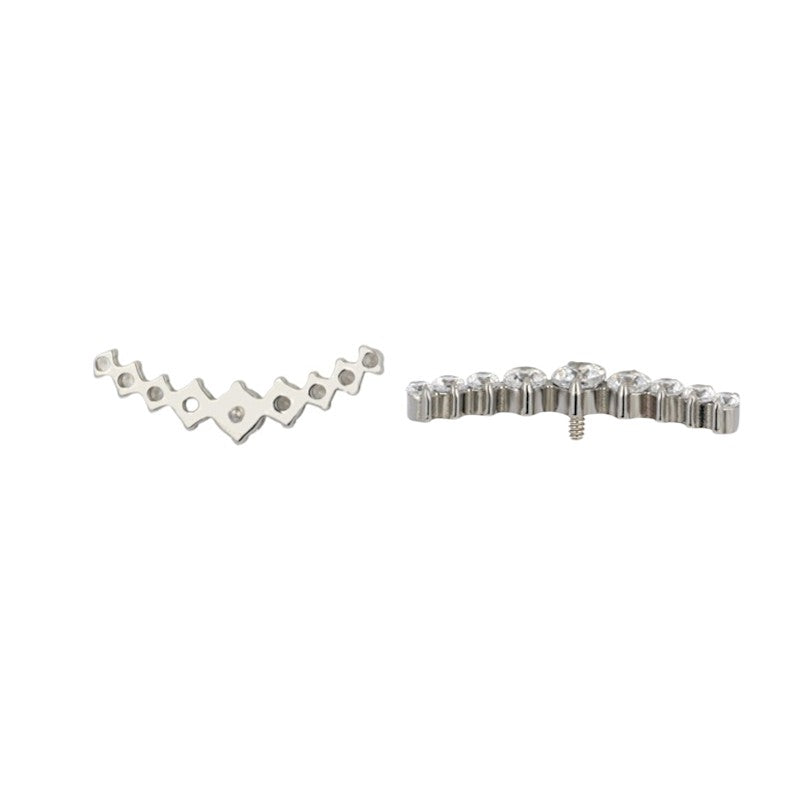 Implant Grade ASTM F136 Titanium 9 Prong Set CZ Internaly Threaded Labret