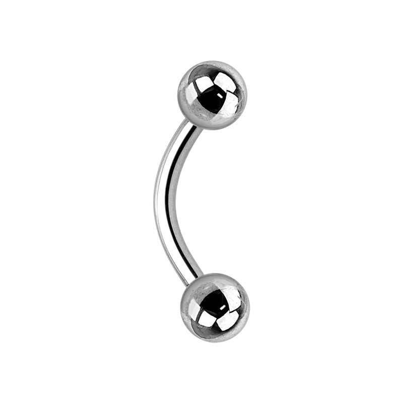 Implant Grade ASTM F136 Titanium Micro banana With Plain 3MM Balls Internaly Treaded