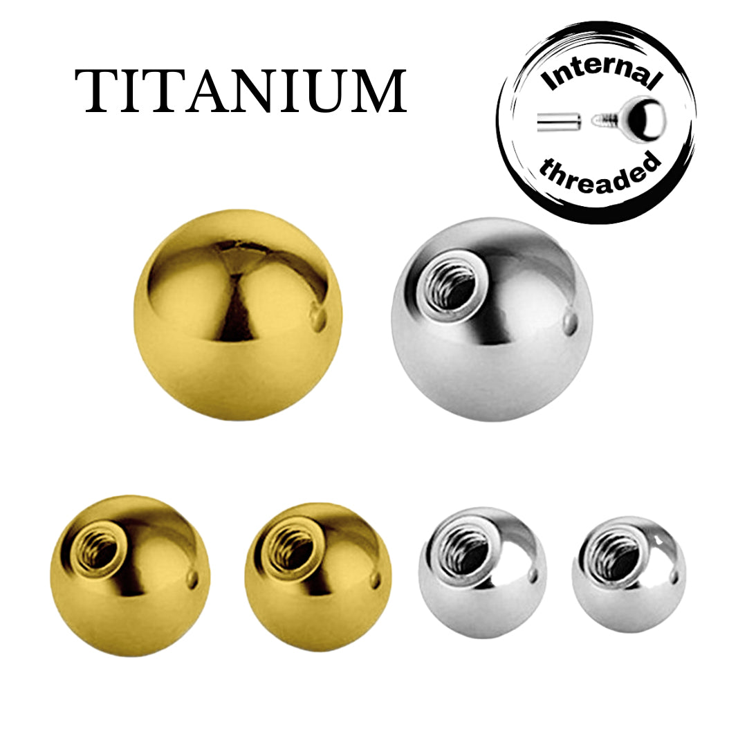 Implant Grade ASTM F136 Titanium Plain Ball EXternaly Threaded