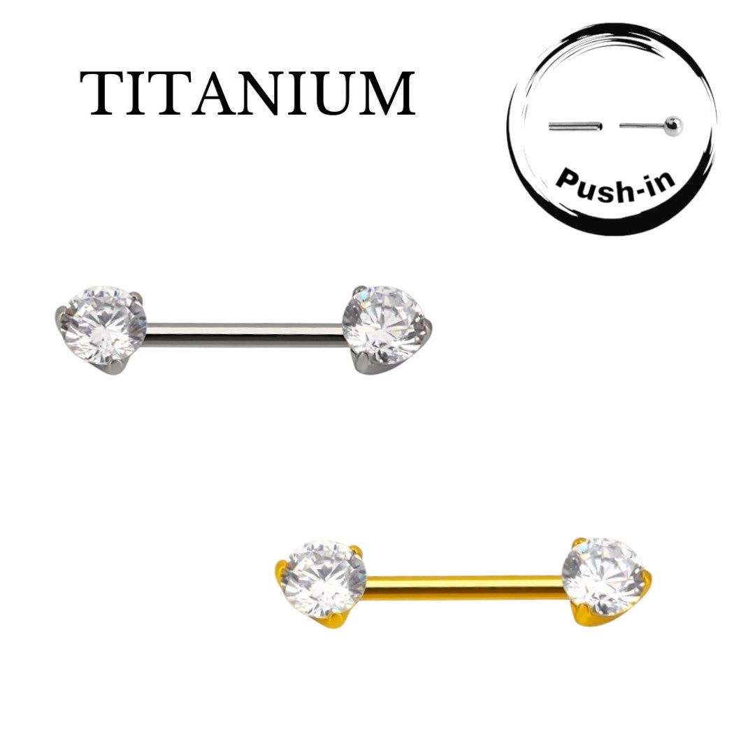 Implant Grade ASTM F136 Titanium Round Triangle Stone Push In