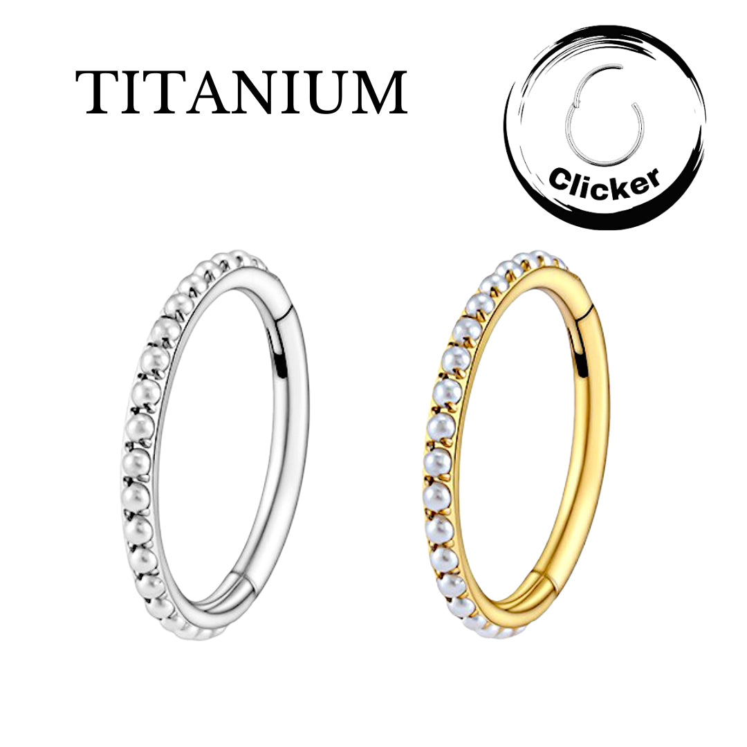 Implant Grade Titanium ASTM F136 Pearl Eternity Side Facing Segment Clicker