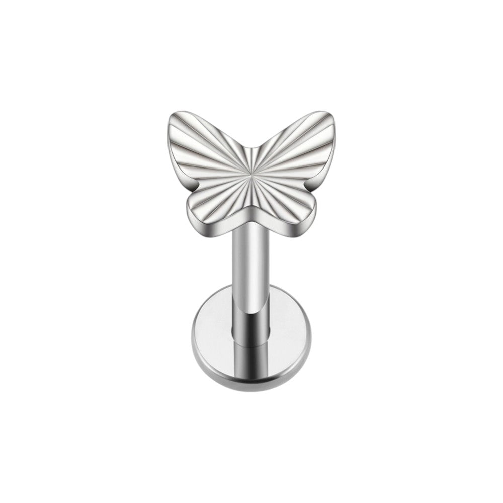 Implant Grade ASTM F136 Titanium Butterfly Ridge Internaly Threaded Labret