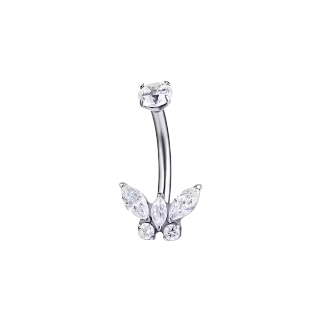 Implant Grade ASTM F136 Titanium Butterfly Belly Button Internaly Treaded