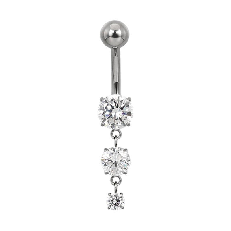 Implant Grade ASTM F136 Titanium Pendant Stones Belly Button Internaly Treaded