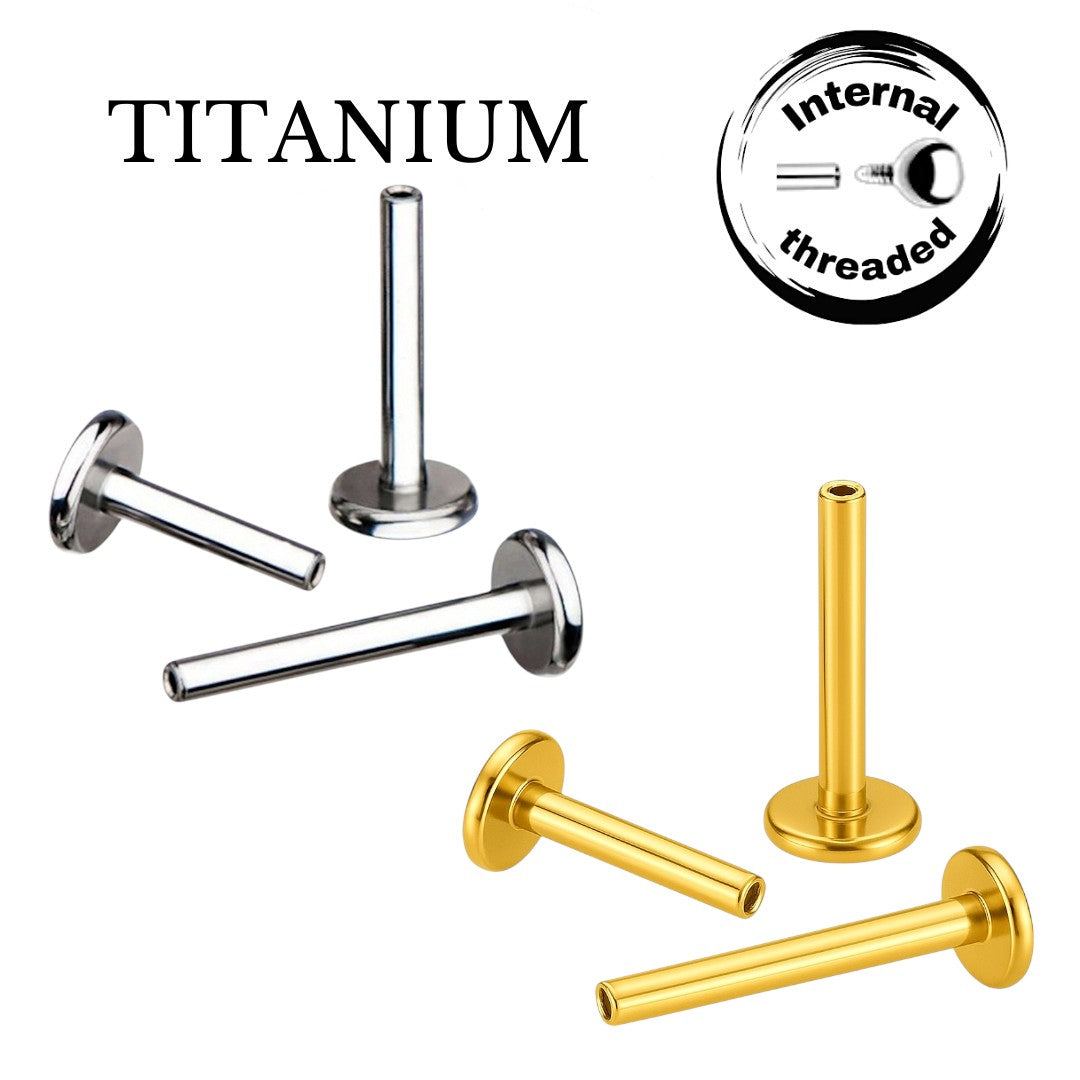 Implant Grade ASTM F136 Titanium Internaly Threaded Labret