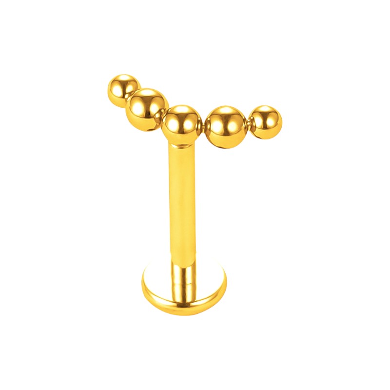 Implant Grade ASTM F136 Titanium 5 Balls Internaly Threaded Labret