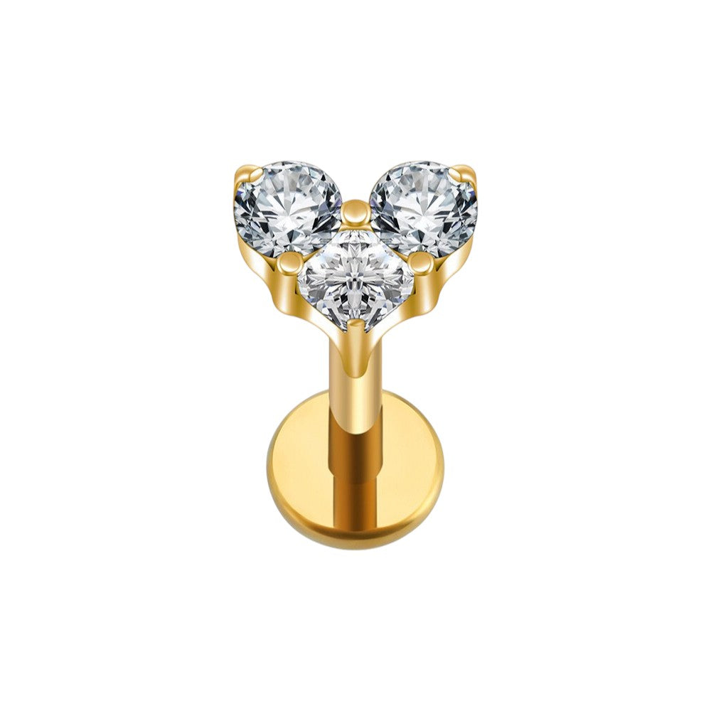 Implant Grade ASTM F136 Titanium Stones Heart Internaly Threaded Labret
