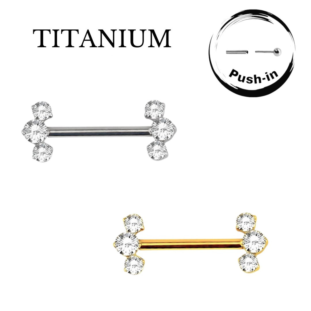 Implant Grade ASTM F136 Titanium 3 Stones Push In