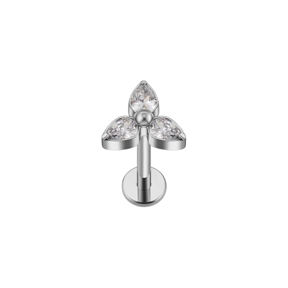 Implant Grade ASTM F136 Titanium Three Stones Big Internaly Threaded Labret