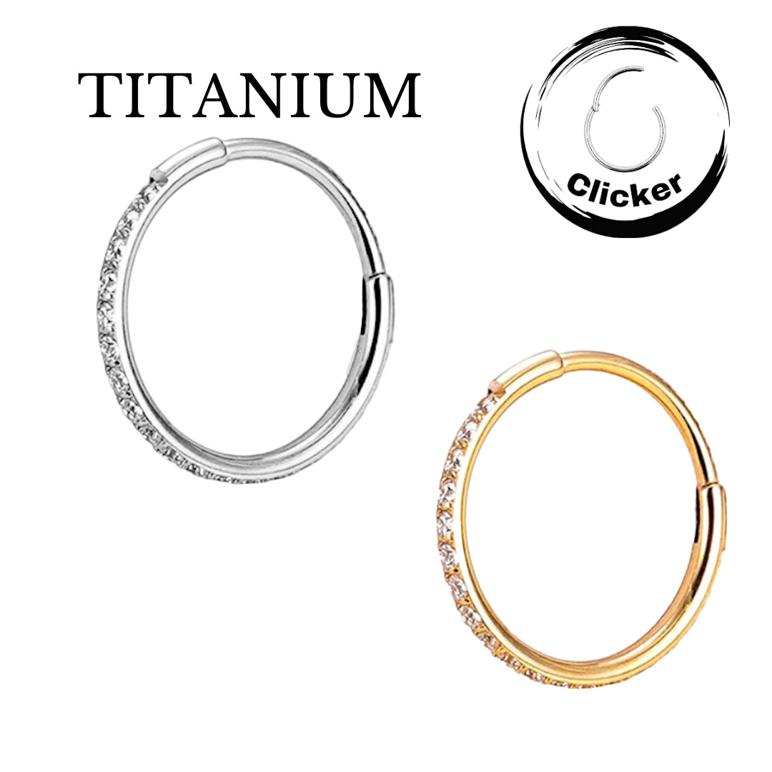Implant Grade ASTM F136 Tianium With CZ Pave Side Segment Clicker