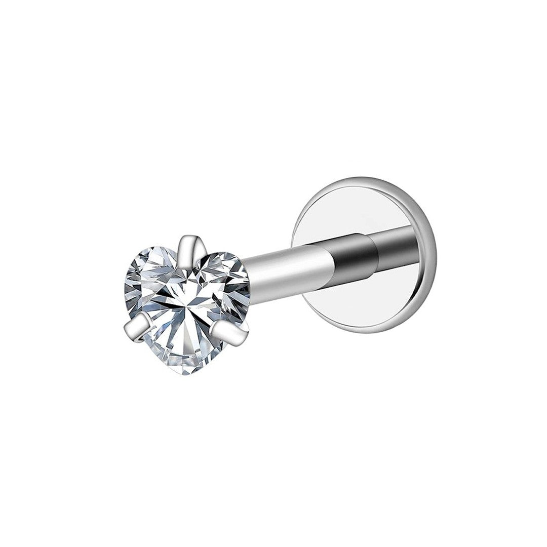 Implant Grade ASTM F136 Titanium Heart Stone Top Internaly Threaded Labret