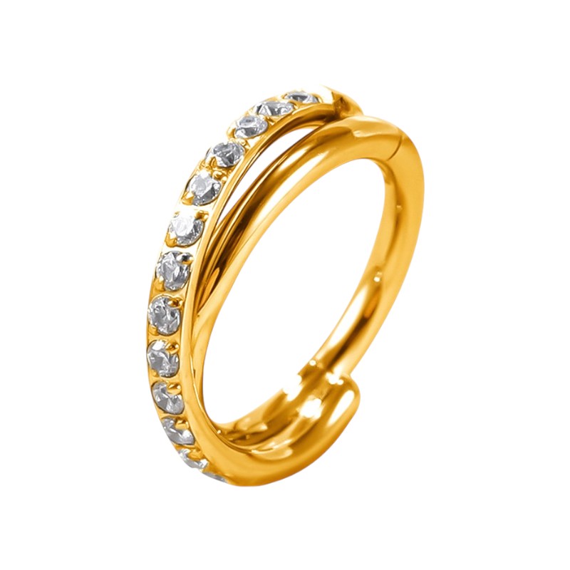 Implant Grade ASTM F136 Titanium CZ Pave Side Twist Segment Clicker