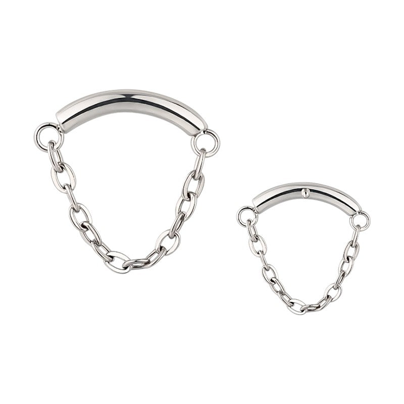 Implant Grade ASTM F136 Titanium Chain Hangs Curved Bar Internaly Threaded Labret