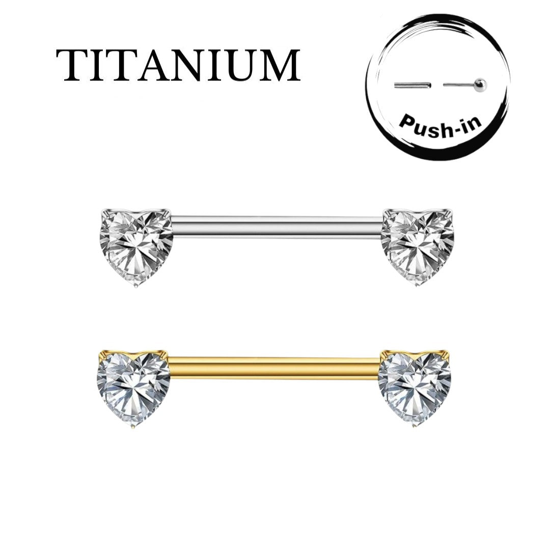 Implant Grade ASTM F136 Titanium Heart Push In