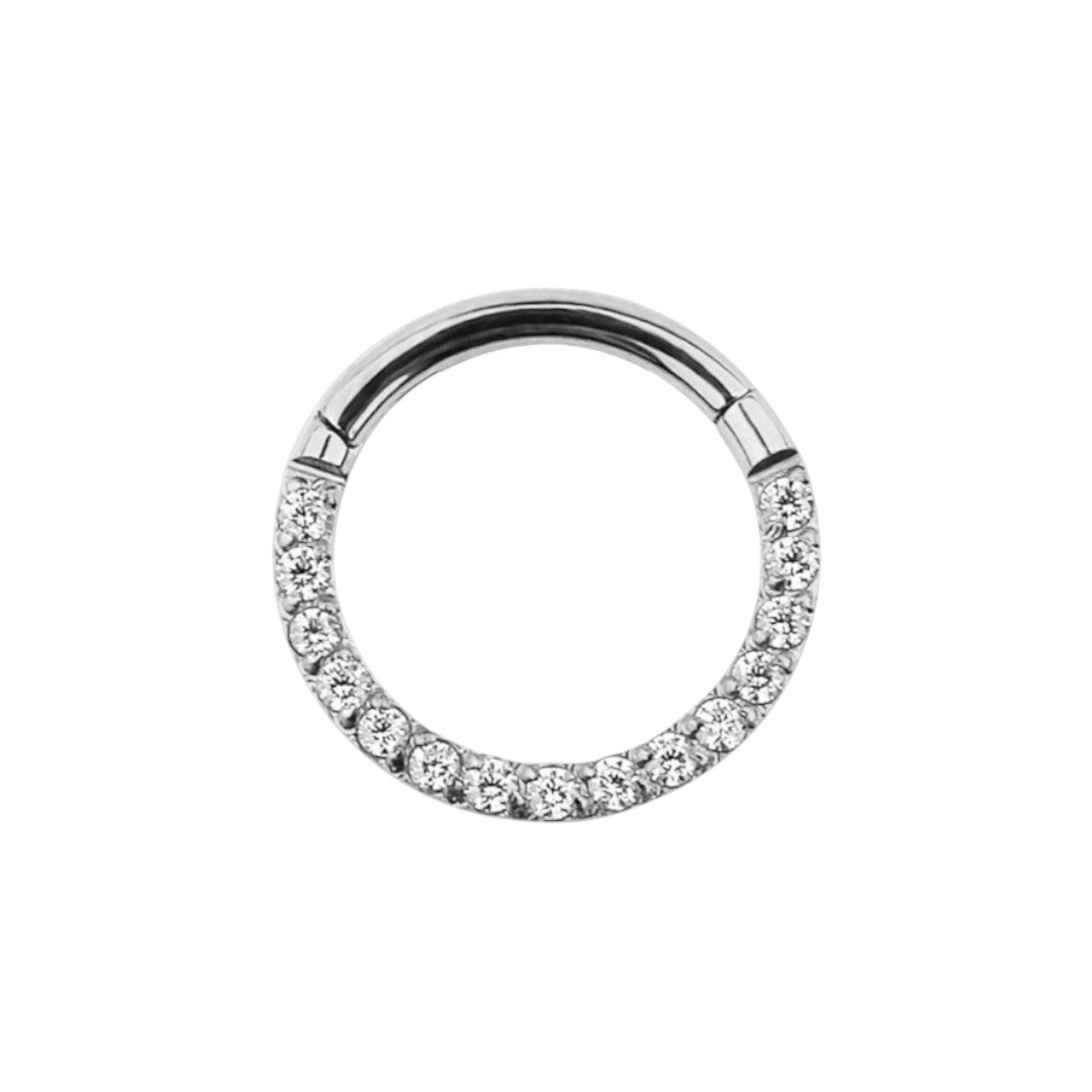 Implant Grade ASTM F136 Titanium With CZ Pave Side Segment Clicker